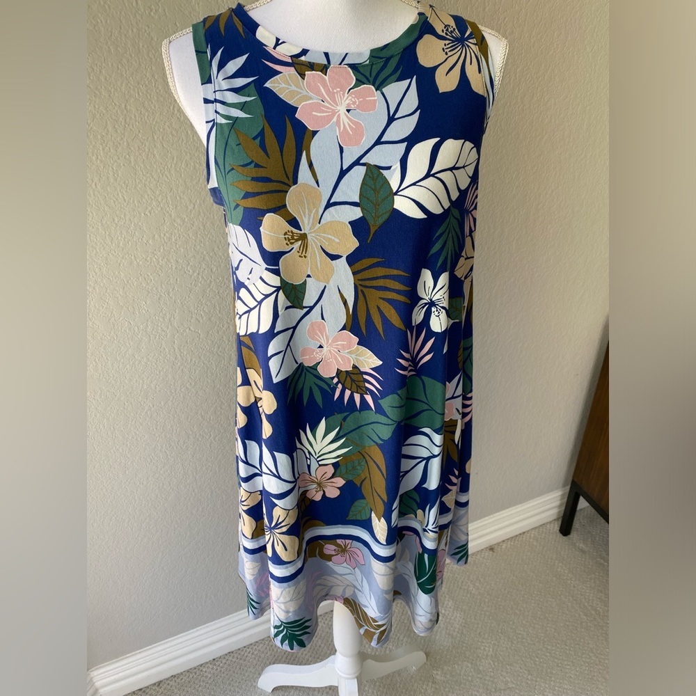 Loft NWOT tropical swing dress medium petite